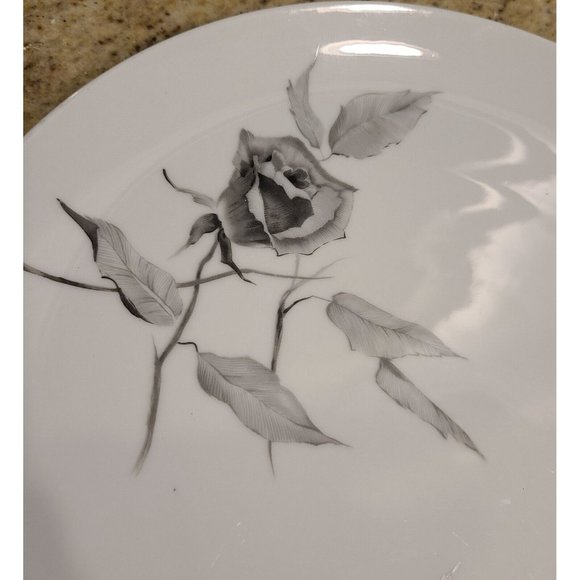 Rosenthal Continental JET ROSE 10.5" Dinner Plate Raymond Loewy Gray Rose - Picture 3 of 8